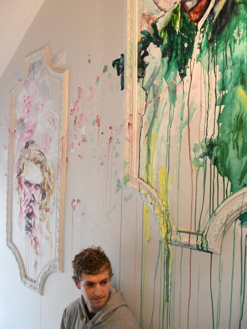 Tyler Kennedy Stent with his work in the foyer at the Artist Room. Photo: Craig Baxter Tyler Kennedy Stent with his work in the foyer at the Artist Room. Photo: Craig Baxter