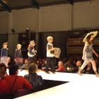 Modelling their own designs are (from left) Isobel and Charlotte McNeish, Jessica and Luke...