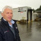 Southland district councillor for Waimea Mararoa ward, John Douglas, stands outside Silver Fern Farms' Mossburn venison plant yesterday soon after the company announced plans for closing it. Photos by Tracey Roxburgh.