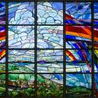 The Rainbow, designed by Shona McFarlane, executed by Roy Miller, leaded by Ken Thomson, 1976....
