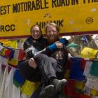 Dunedin travellers Stephen Hogg and Celia Neilson at the top of the Khardung La Pass in India....
