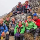 Surrounding the newly installed plaque to Czech tramper Ondrej Petr, by the Routeburn Track on...