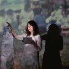 Poet Jenny Powell rehearses. Photos by Peter McIntosh.