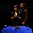 Actors Lizzie Tollemache and David Ladderman on the set of the supernatural thriller, The Dunstan...