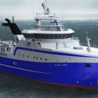 An artist’s impression of Sealord’s new $70 million deep-sea freezer stern trawler, which will...