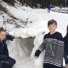 Dunedin visitors (from left) Abby Ward (13), Grayson Small (13) and Tayla Ward (18) admire the...