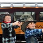 Crunchie Train passengers Mackenzie Hallberg, of Greymouth, and Sam and Ben Baskett, of Dunedin,...