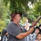 Terry Crawford, a member of the Brewarrina  tribe of northern NSW, shares his knowledge with a...