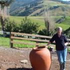 Rose Laing in her Sawyer’s Bay garden. Mt Cargill is behind her. Photos: Gillian Vine