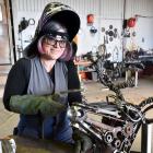 Sara Gillies has mastered the art of welding to make her metal creations out of vintage finds. Photo: Craig Baxter