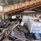The implement shed after the water receded. Photos: Supplied