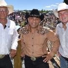 The president of the New Zealand Rodeo Cowboys Association, Lyal Cocks (left), with MP Ron Mark (centre) and national rodeo spokesman Michael Laws at the Wanaka Rodeo yesterday. Photos: Gregor Richardson