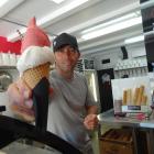 Wanaka's Black Peak Gelato owner John McTaggart offers an organic feijoa and Central Otago boysenberry sorbet, a firm favourite in the heat. Photo: Kerrie Waterworth