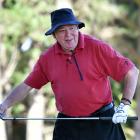Dave Anngow, of Christchurch, contemplates a shot on the 17th fairway. 