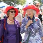 Bev Offen (left), of Karitane, and Kaye Winter, of Waikouaiti, make a colourful pair as they ...
