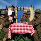 Warhorse actors (seated from left) Jeremy Hall, Rod Tempero and Andrew Paisley, from Oamaru, with...