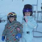 Toby (2) and Lydia Skeggs (4) were raring to go on Coronet Peak this morning. Photos: Daisy Hudson