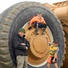 Loving the Wheels at Wanaka event are Dave Lott (90) and his grandchildren, George (4) and Henry ...