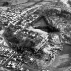 An aerial photograph taken on the morning after the disaster. PHOTO: ODT FILES