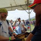 Every camper checked for drugs, alcohol and weapons ... Adam Bartle, from England, had his bags...