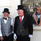 Three suitably attired gents enjoy their day out at the Oamaru Victorian Heritage Celebrations on...