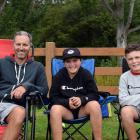 Steve Mitchell and his children, Olivia (10) and Lachie Mitchell (11), all of Waldronville,...