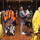 Otago Museum curator Craig Scott puts some finishing touches on the ‘‘Fashion FWD’’ exhibits....