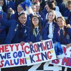 St Kevin’s College pupils with their creative signs are (from left) Michael Misiloi, Megan Dodd,...