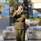Trumpeter Tom Oldham plays the Last Post during the Otago University Students' Association Anzac...