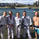 Lake Hāwea Karate Club members Mackenzie, 12, Kaz, Olivia, 12, and Craig Smith, with friend Adam...