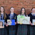 Gore High School pupils (from left) Sophie Cupit (Year 13 Art), Keira Dawson (Year 12 Painting),...