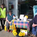 IMG 7204:  L to R: Bernie Cournane-Organiser of Fiordland Daffodil Day, Natalie Shanks-Volunteer...