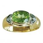 Peridot Dia 9ct Yellow Gold Dress Ring - $2500