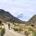 Riding along . . . Jess Courtney cycles the Roxburgh Gorge trail between Alexandra and Doctors...