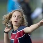 Daphne Kendrick (Trinity) competes in the girls under-14 shot put. PHOTOS: GERARD O’BRIEN