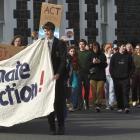 More than 100 people march from Dunedin’s Museum Reserve toward the Octagon yesterday, as part of...