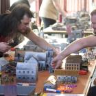 Zach Neal (left), of Christchurch, and Aidan Haig, of Oamaru, play Warhammer 40,000 at the...