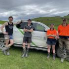 Cleaning flood debris from a farm in South Otago  are Lincoln University students and Handy...