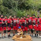 Oamaru Spartans team with the Second price trophy