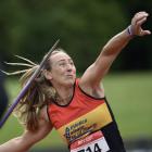 Waikato’s Tori Moorby gives the javelin a heave. PHOTOS: PETER MCINTOSH
