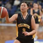 Christina Wen, for Wellington, looks to pass the ball at yesterday’s basketball tournament.