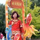 Elaine Everett, of Dunedin, takes in the festivities.