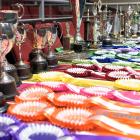 The cups and ribbons to be handed out at the King’s Birthday Tap Dancing Competitions in Mosgiel...