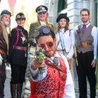 Gearing up for Oamaru's four-day celebration of Steampunk are (front) Florent Cone, of France,...