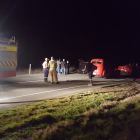 Emergency services at the scene of the crash, near Karitane. Photo by David Loughrey