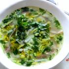Potato and watercress soup. Photo by Simon Lambert.