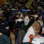 Keen spellers put pencil to paper at the Otago Daily Times Extra! spelling quiz at Cromwell...