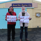 Broad Bay Boating Club Rebuild Committee members  Chris Charteris-Wright (left) and Paul Dyer are...