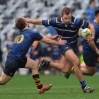 Action from today's club rugby final between Kaikorai and Dunedin. Photo: Gerard O'Brien