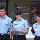 50 Alexandra Squadron members (from left) Jono Martin,  Sarah Mead-Flower and Alanah Smyth. Photo...